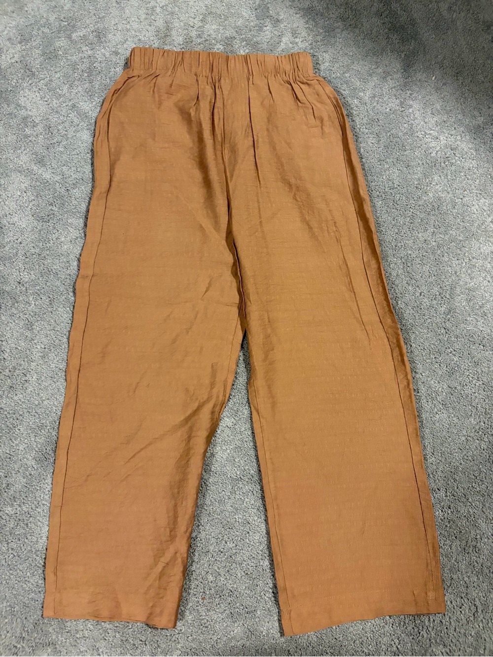 bohme Wide-Leg Elastic Waist Pants in Camel Brown